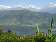  View of lakeside in Pokhara from Shanti Stupa