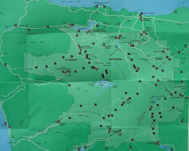 Map of shelters in ONP in 1974