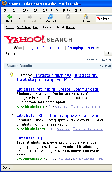 Litratista.net - Number One in Yahoo Search