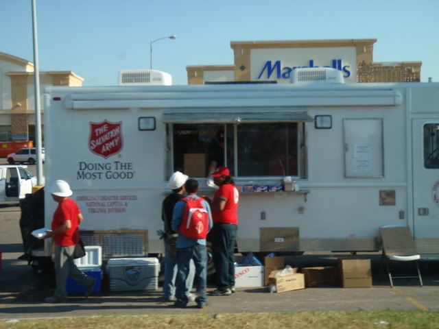 Red Cross handing out free food