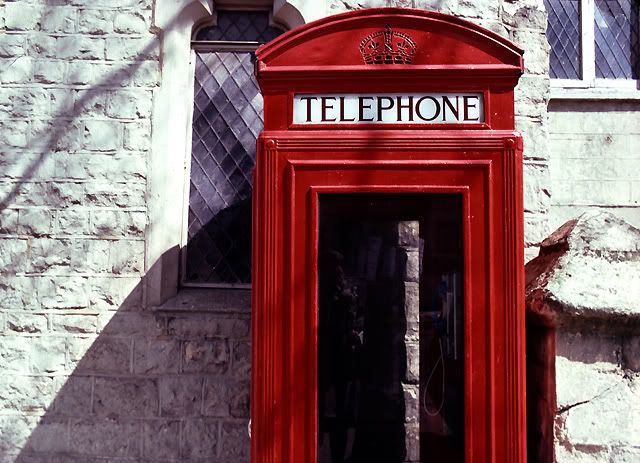 winter of the red london phone booth