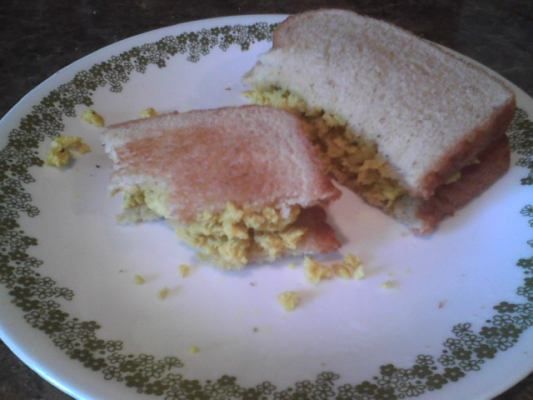 Vegan scrambled egg sandwich.