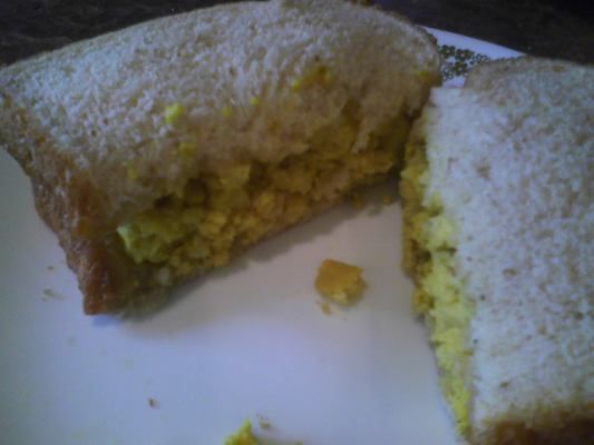 Delicious vegan egg sandwich.