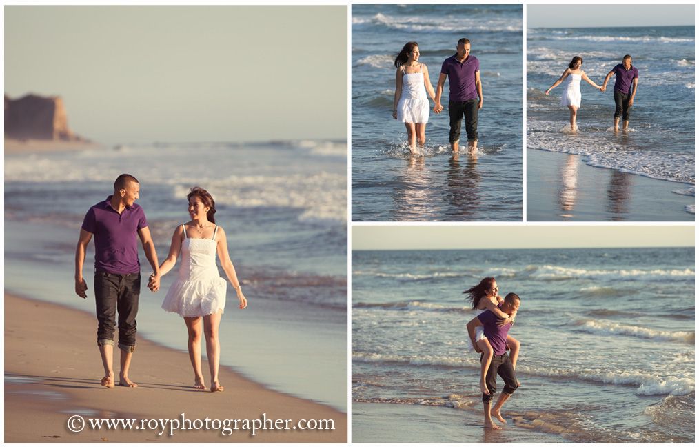 engagement in the beach photography