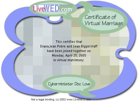 Our Marriage Certificate. Haha! I am insane.