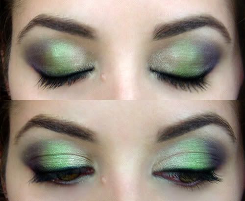 purple and green makeup. quot;Recklessquot; (dark purple on