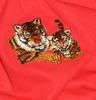 Red PUL Tiger Applique Pass Thru Pocket