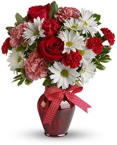 Hugs and Kisses Bouquet with Red Roses Standard
