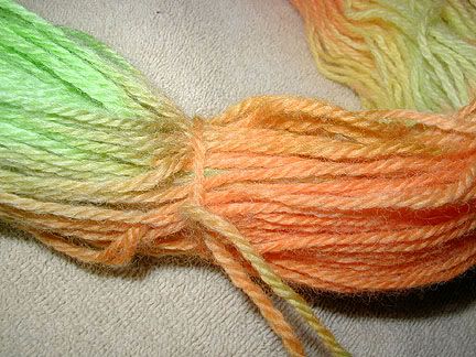 closeup of citrus yarn