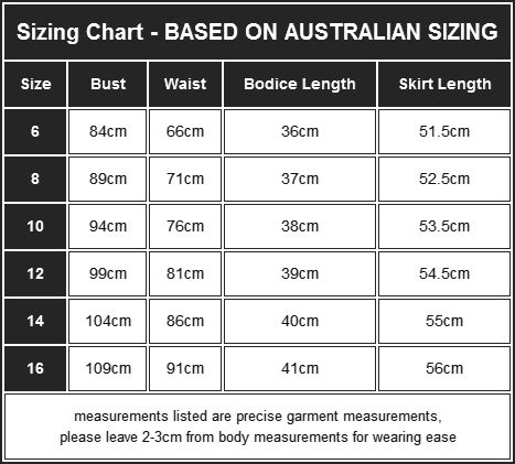 Aerie Size Chart