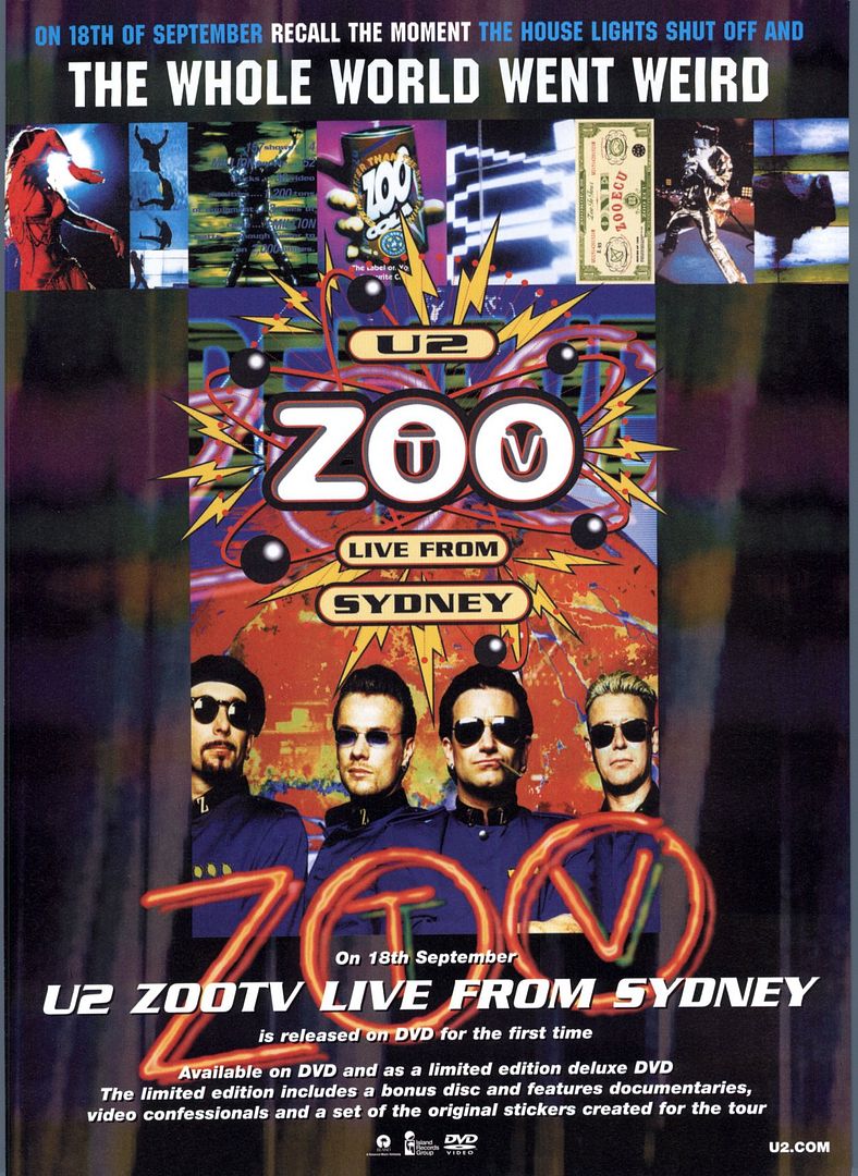 U2 Zoo TV Sydney Original Vintage Magazine Advert 45454 on eBid United