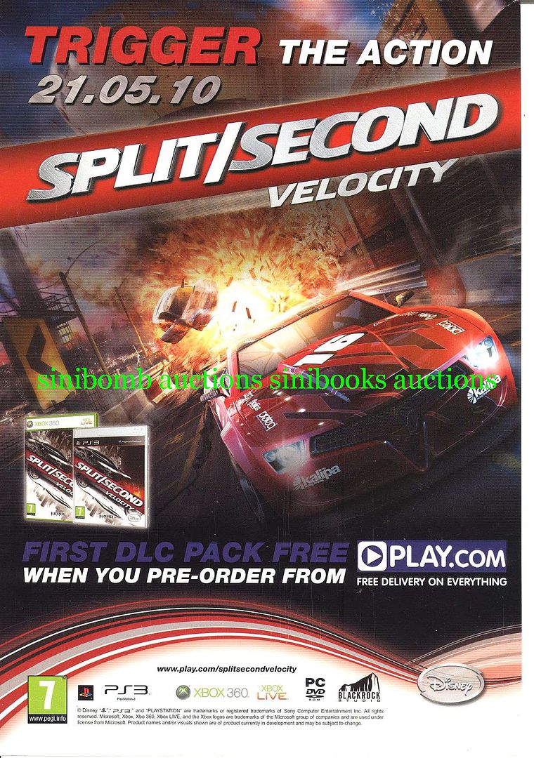Split Second Velocity Ps3 Xbox 360 Original Magazine Advert 9987 On Ebid New Zealand