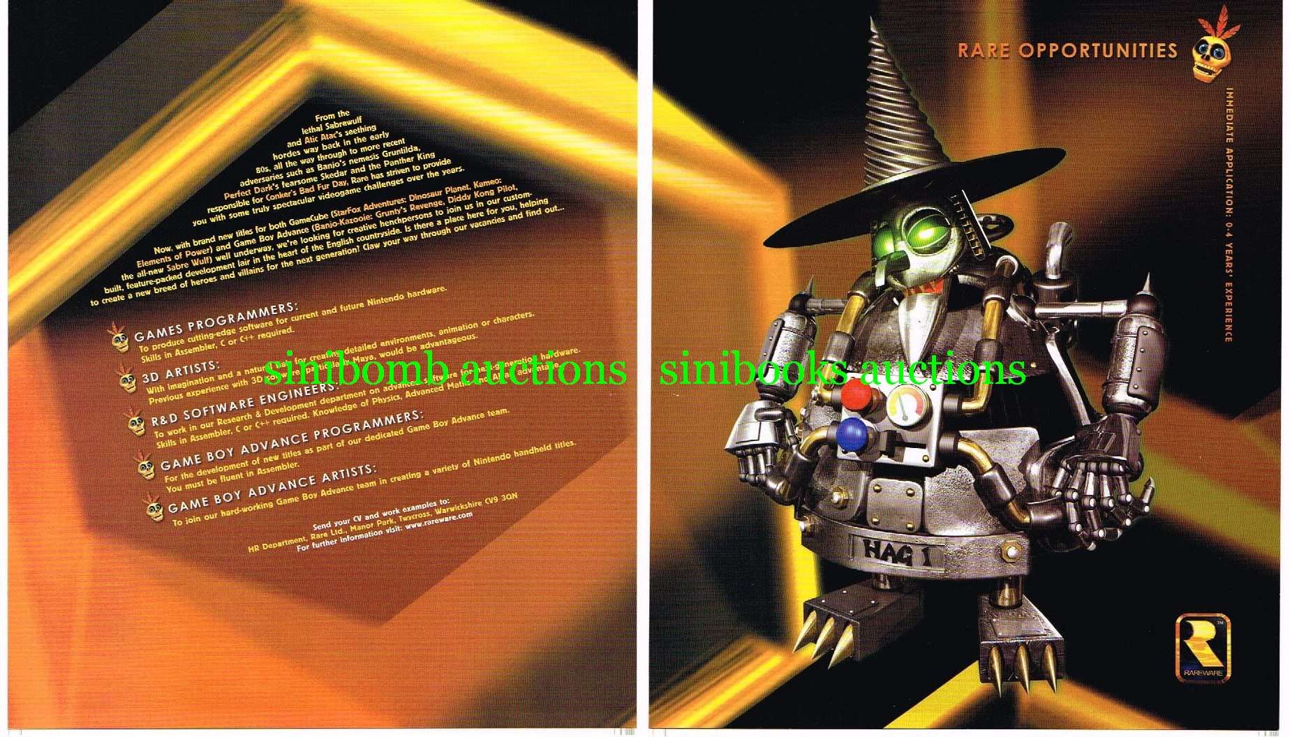 Rare Gruntilda Banjo Kazooie Recruitment Original Magazine Dps Advert