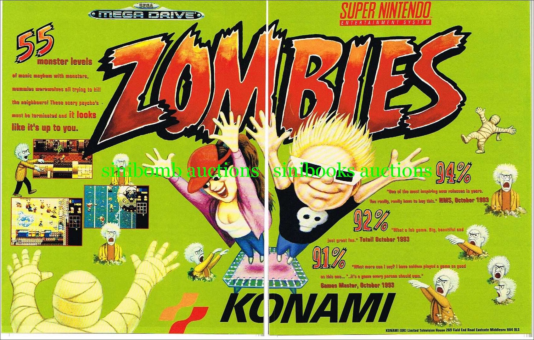 Zombies Konami SNES Nintendo Megadrive Original Magazine DPS Advert