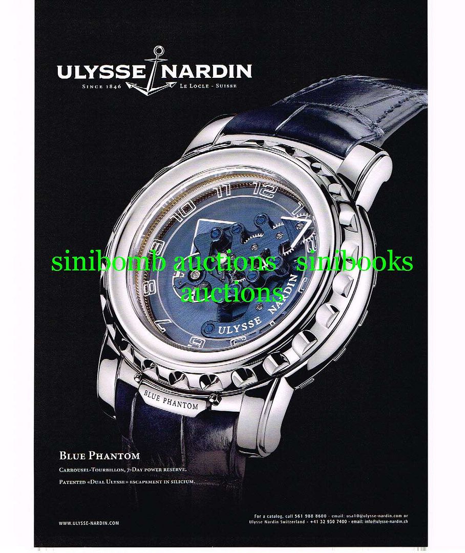 Ulysse Nardin Blue Phantom Watch Original Magazine Advert L001964