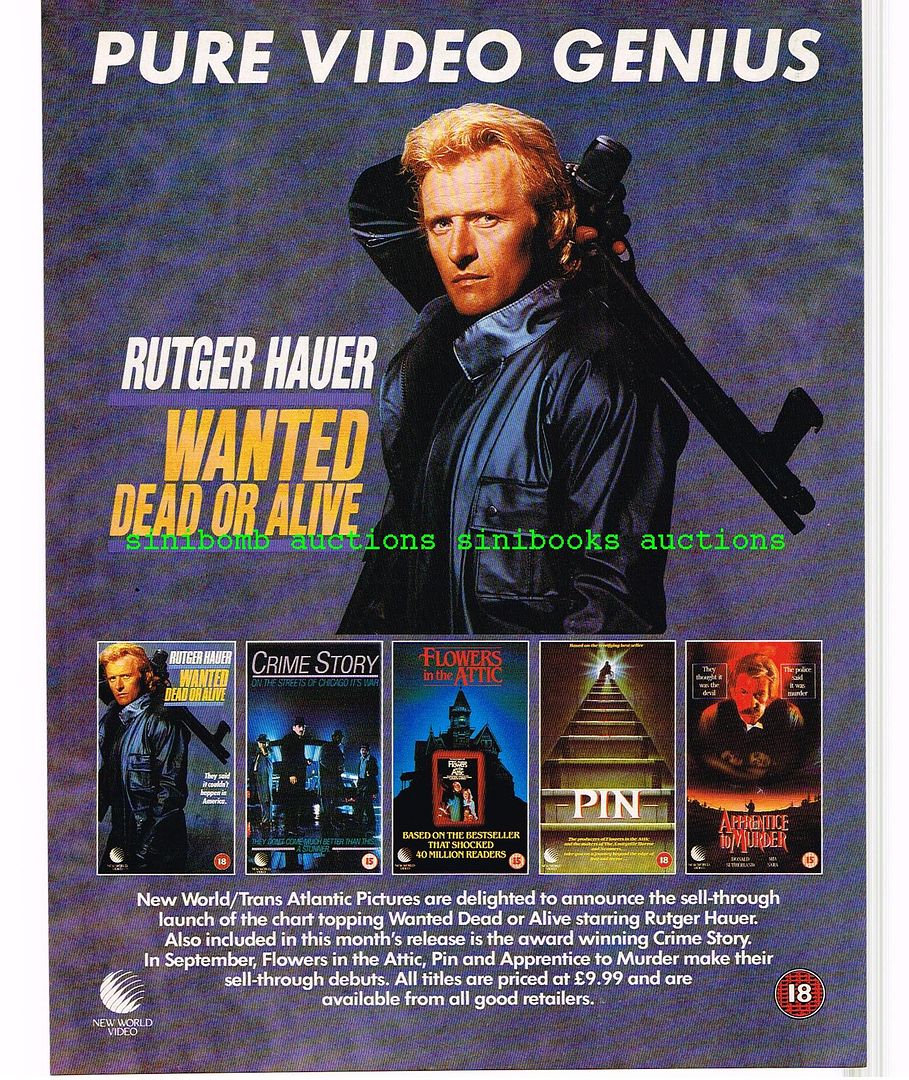 Wanted Dead Or Alive Rutger Hauer Original Movie Film Magazine Advert L002738 On Ebid United States 127287890