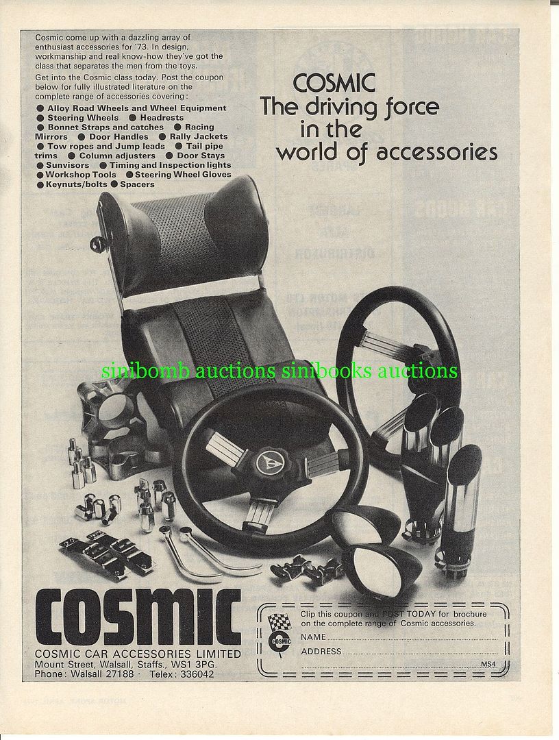 Cosmic Car Accessories Original Magazine Advert Ref 1657 on eBid United States