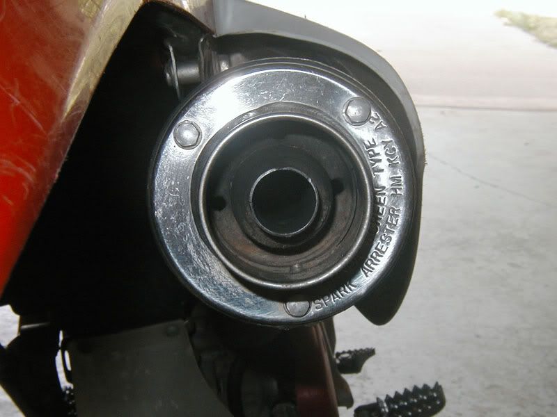 Photos of 'Gordoned by drilling' XR exhaust baffles XR250/400