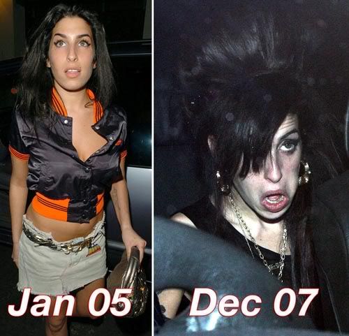 Amy Winehouse before and after
