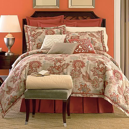 New Flora Rouge Red Sage And Tan Jcpenney 4pc King Comforter Set Ebay