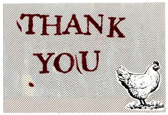 chicken thank-you card
