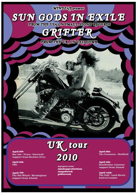 Sun Gods In Exile/Grifter tour poster