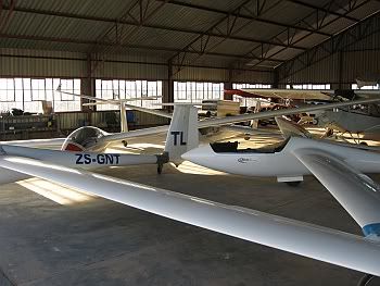 Day end and a hangar full of planes