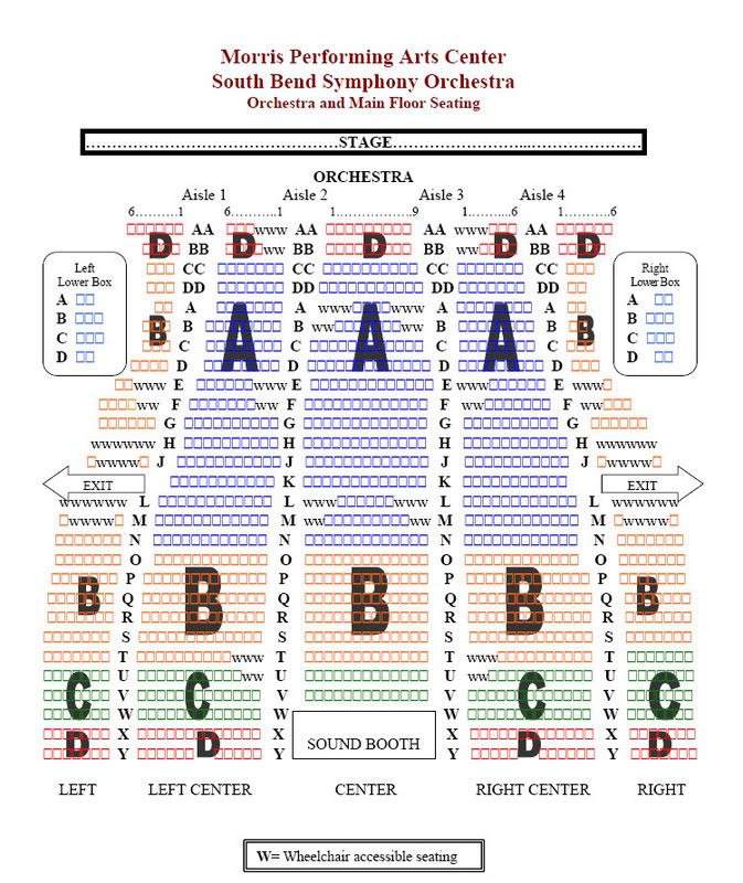 Morris Theater South Bend Seating Chart