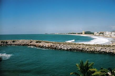 Beach from hotel porch. Pictures, Images and Photos