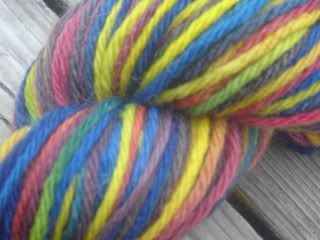 "playtime" hand-dyed yarn plus trim skein