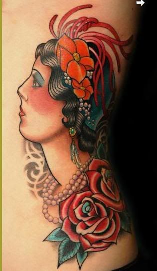 gypsy girl turned into a quarter sleeve. the tattoo i'm most excited about