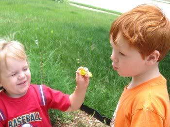 blowing bubbles