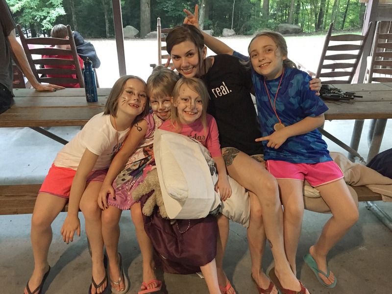 Counselor with campers