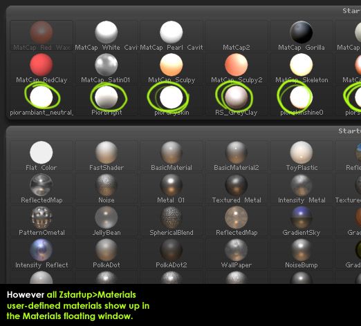 restoring materials to default zbrush