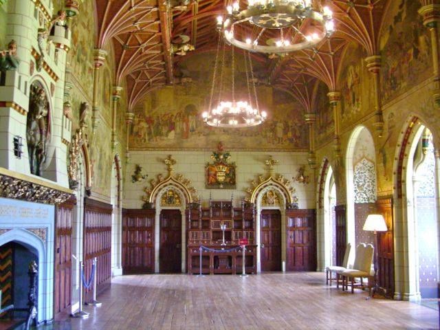The banqueting hall. Ridiculously resplendent, with intricate carvings and wall paintings. Angels watch you from the ceiling. Knights and ladies watch you from the walls. Animals are peeping from the woodwork wherever they could be included by t photo 15647_10154435958550023_955514858821448139_n.jpg