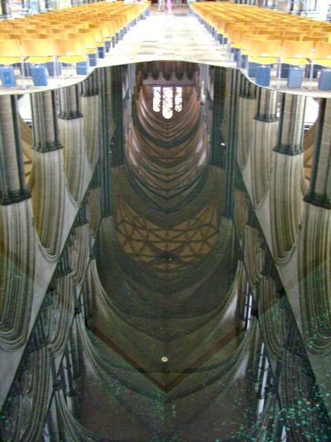 Even when looking down into the font, your eye is drawn upwards to the beautiful vaulting on the ceiling. photo 10361964_10154442642190023_3190382833152919533_n.jpg