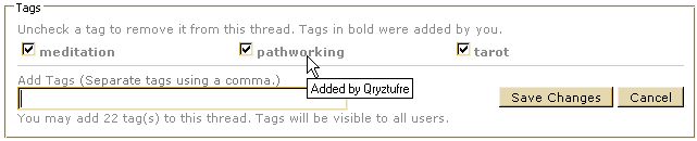 Tag editing