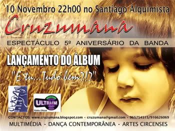 Cartaz: Cruzumana, Santiago Alquimista, Lx, 10 Nov, 22h00