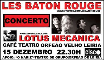 cartaz Les Baton Rouge, Café Teatro Orfeão Velho, Leiria, 15Dez, 22h30