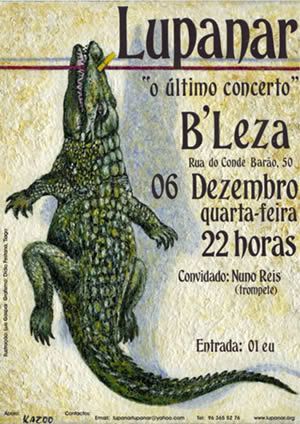 cartaz Lupanar, B'Leza, 6Dec, 22h