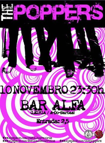 The Poppers, Bar Alfa, A-do-Barbas, Leiria, 10 Nov, 23h30