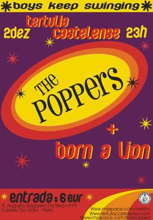 The Poppers+Born a Lion, Tertúlia Castelense, 2Dez, 23h