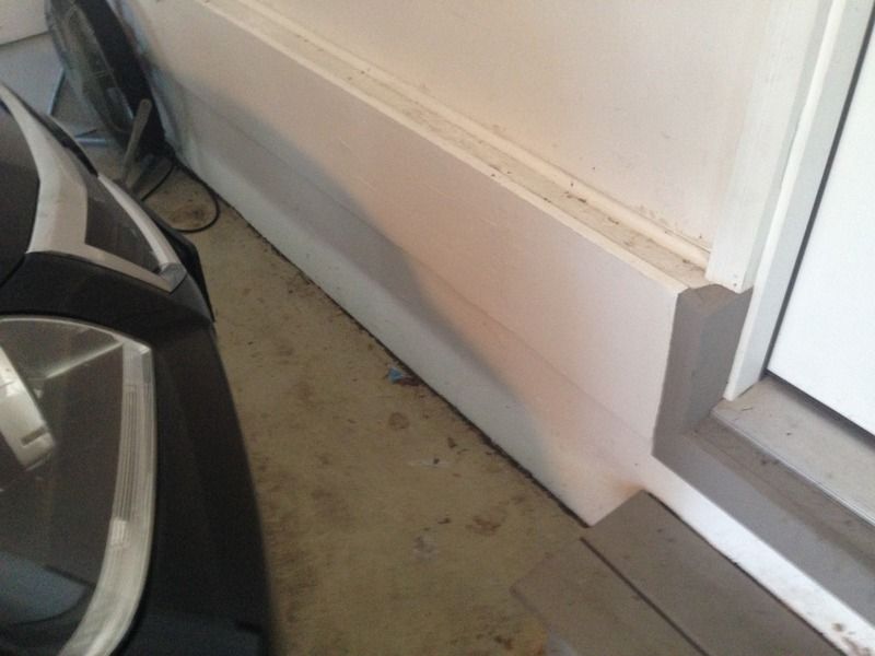 garage concrete wall paint peeling? (foundation, color, stains