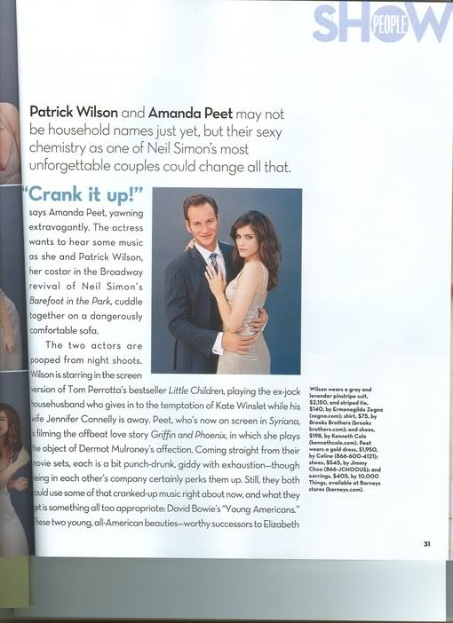 re: Patrick Wilson in Show People