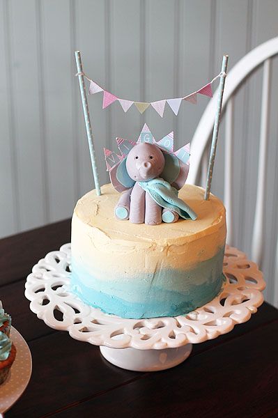 celebrations | vanilla cake with brownie fudge centre & vanilla ombre cake frosting