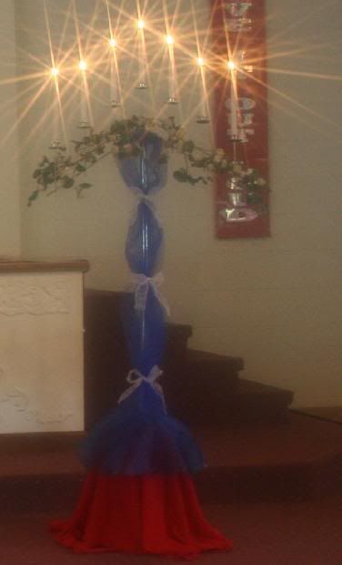  were the table decorations at the reception We also has red white blue 