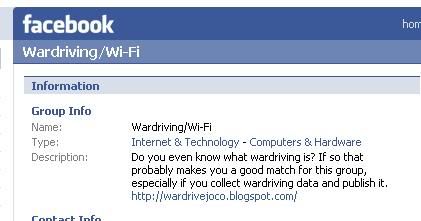 Wardriving Facebook Group