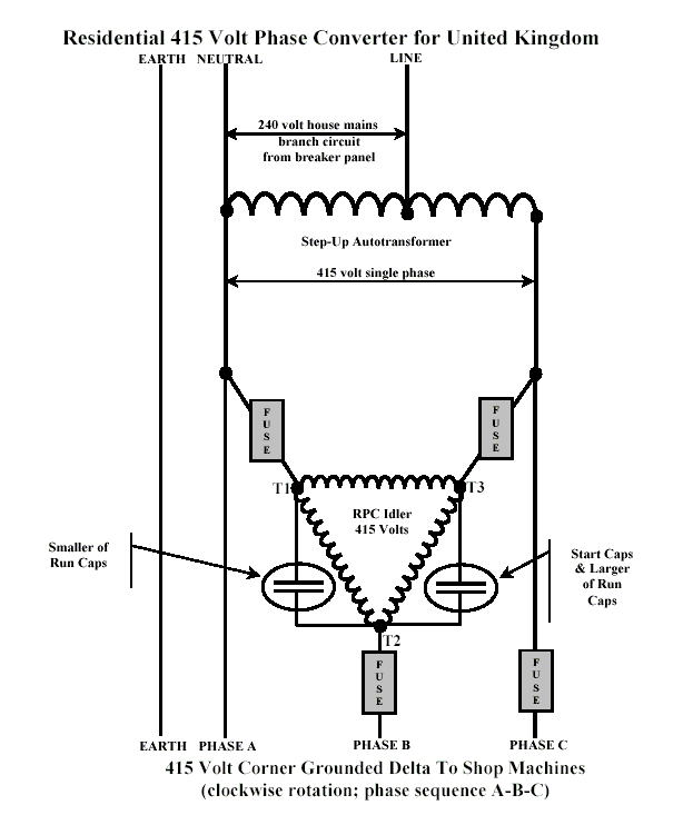 Question about single phase to three phase conversion ...
