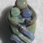 "Mother of 2" pendant: <br> Sage & Lavender on Earthy-Swirl