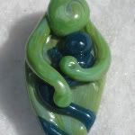 "Mother & Child" pendant: <br> Turquoise on Jade